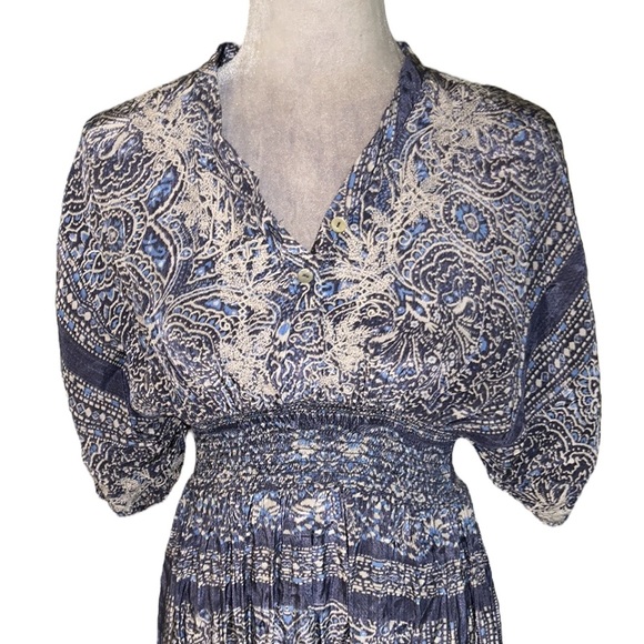 Love Kyla Seo Caite Anthropologie Tori Blue & White Embroidered Maxi Dress - S - Picture 2 of 13